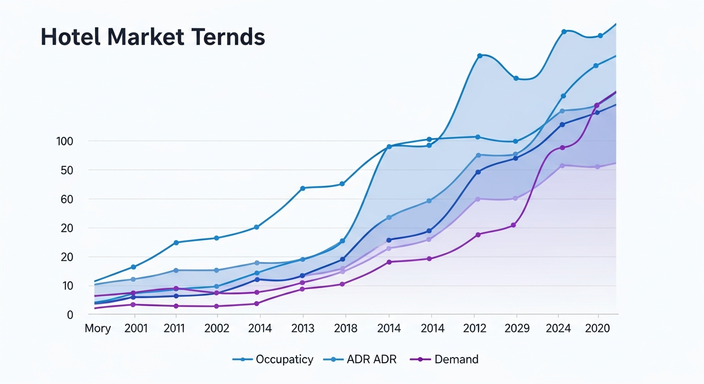 A graph showing market trends and competitor performance over time